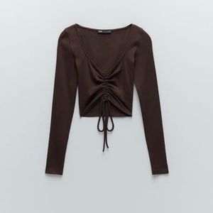 brown zara top